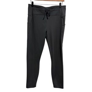 2/$25 Fabletics UltraCool Charcoal Leggings with Drawstring and Leg Pockets
